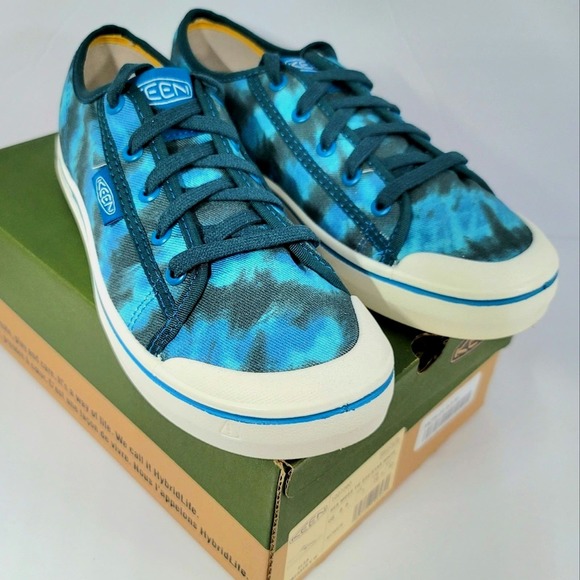 Keen Shoes - Keen Elsa V Sneakers Tie Dye Star White Canvas Womens 9 Shoes Blue Green Laces